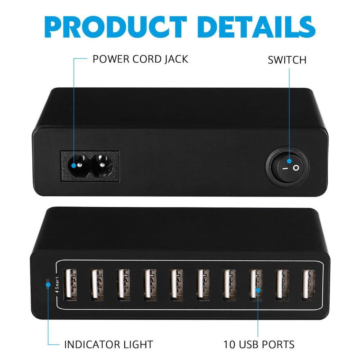 10 Port USB Charging Station with 60W Output – Product View 6