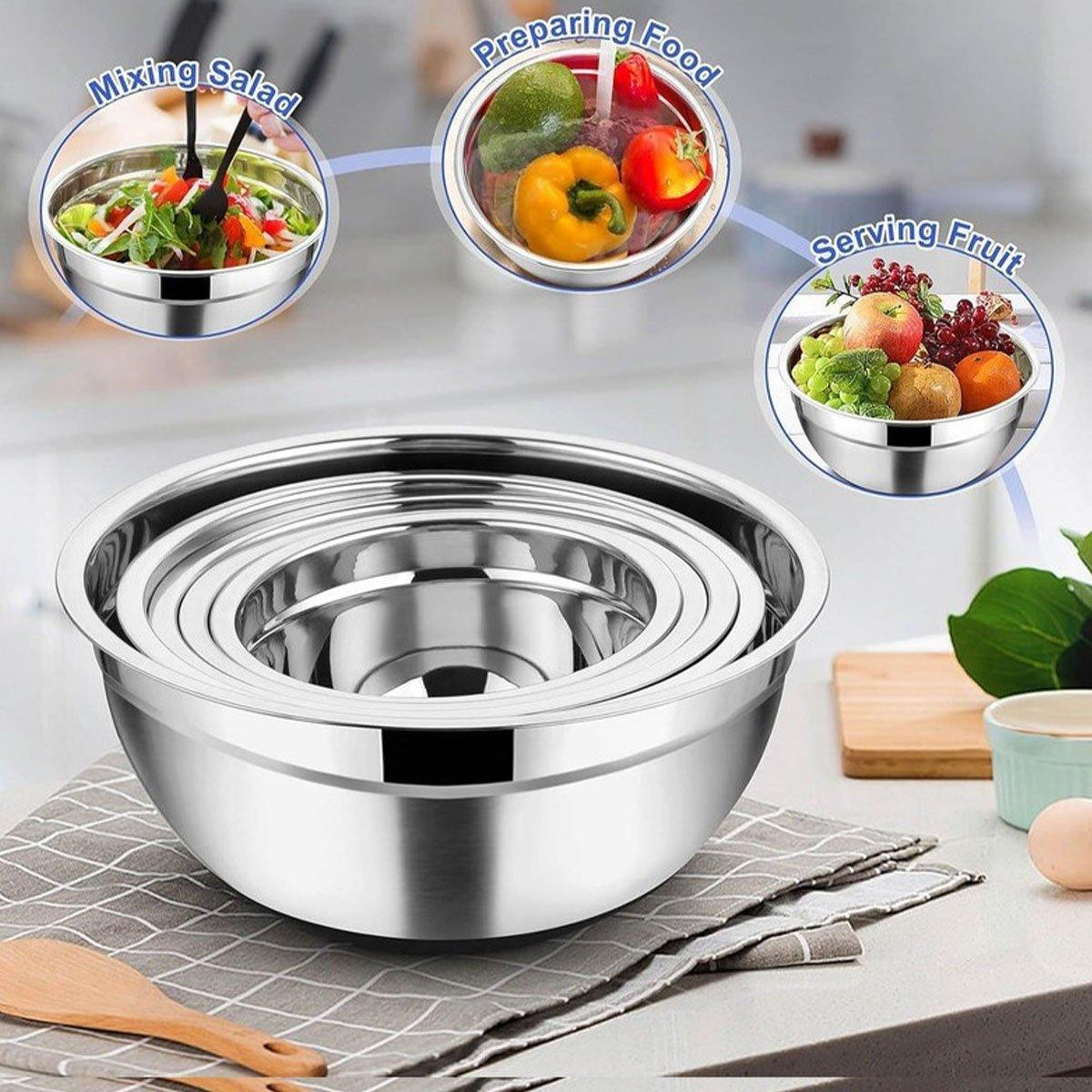 5 Pcs Stainless Steel Mixing Bowl Set for Kitchens – Product View 7