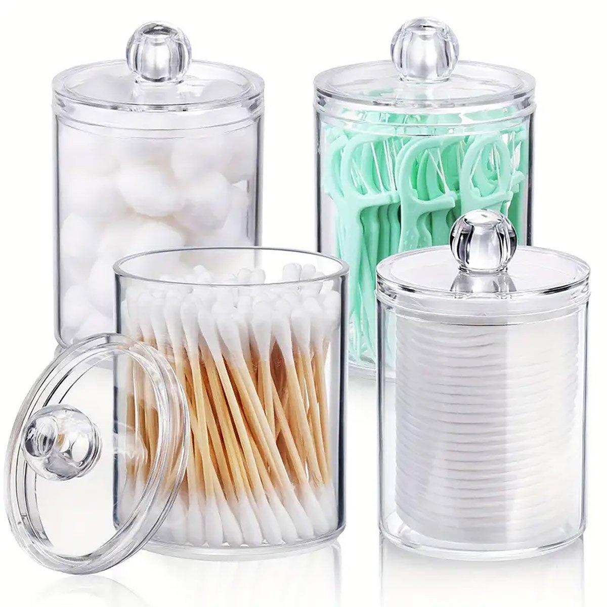 4 Pcs Clear Cotton Pad and Swab Storage Box Set – Product View 14