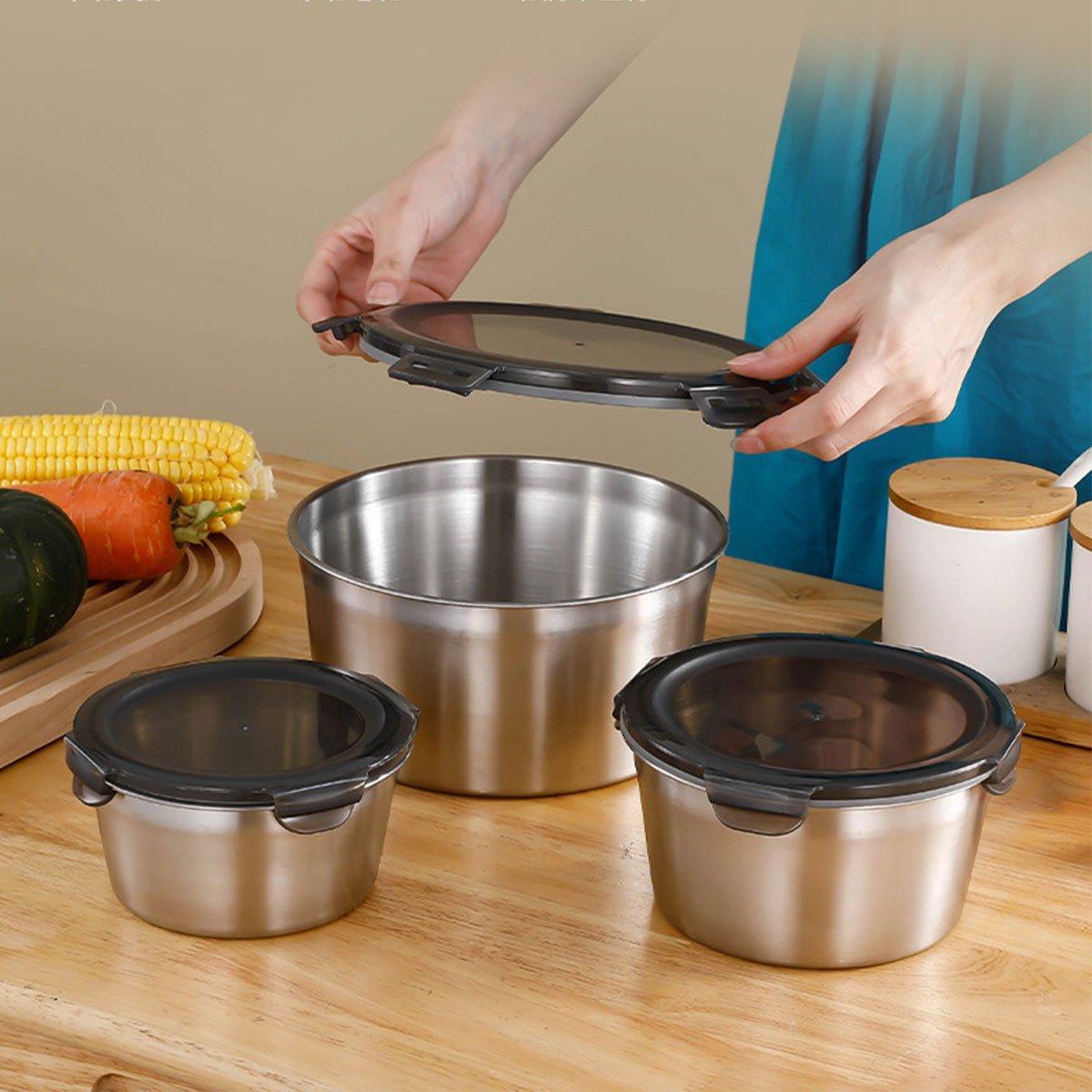 3 Pcs Stainless Steel Food Containers with Lids – Product View 13