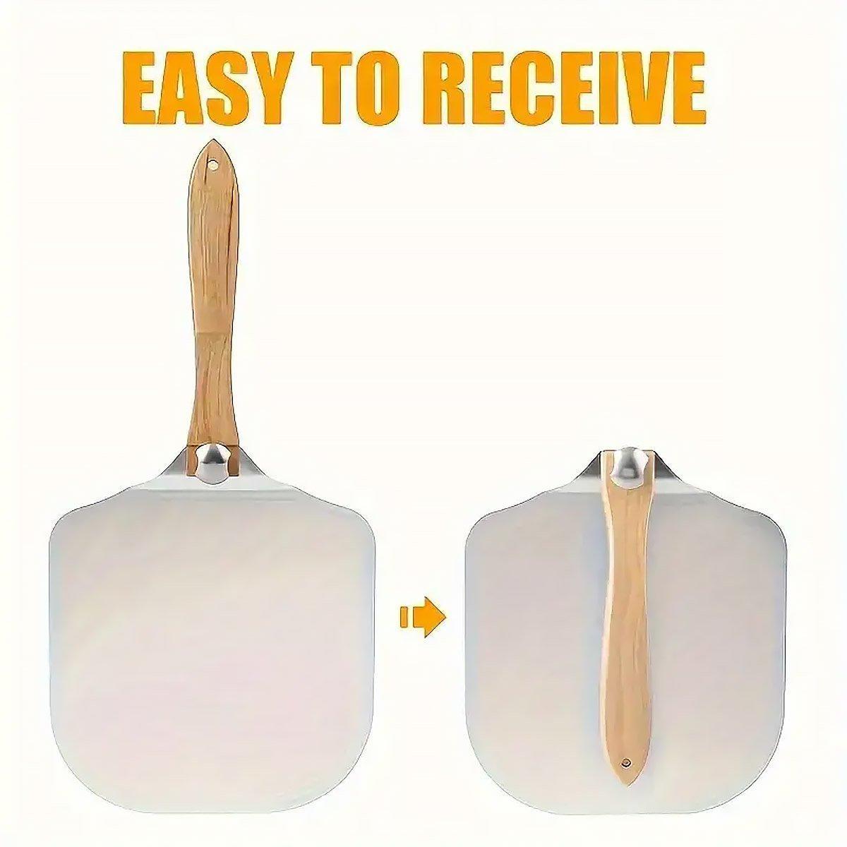4 Pcs Pizza Tool Set with 12-Inch Aluminium Peel – Product View 6