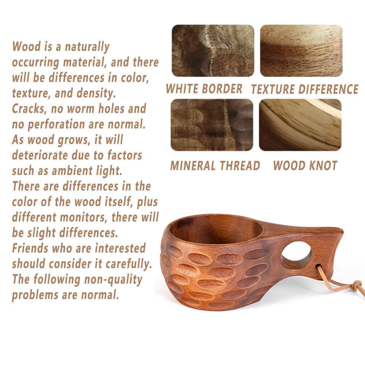 Walnut Wood Drinking Cup with Single Hole Handle – Product View 5