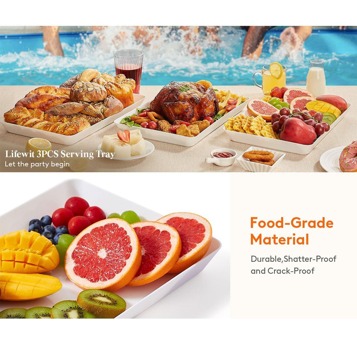3 Pcs Rectangular Food Trays for Buffet Display – Product View 4