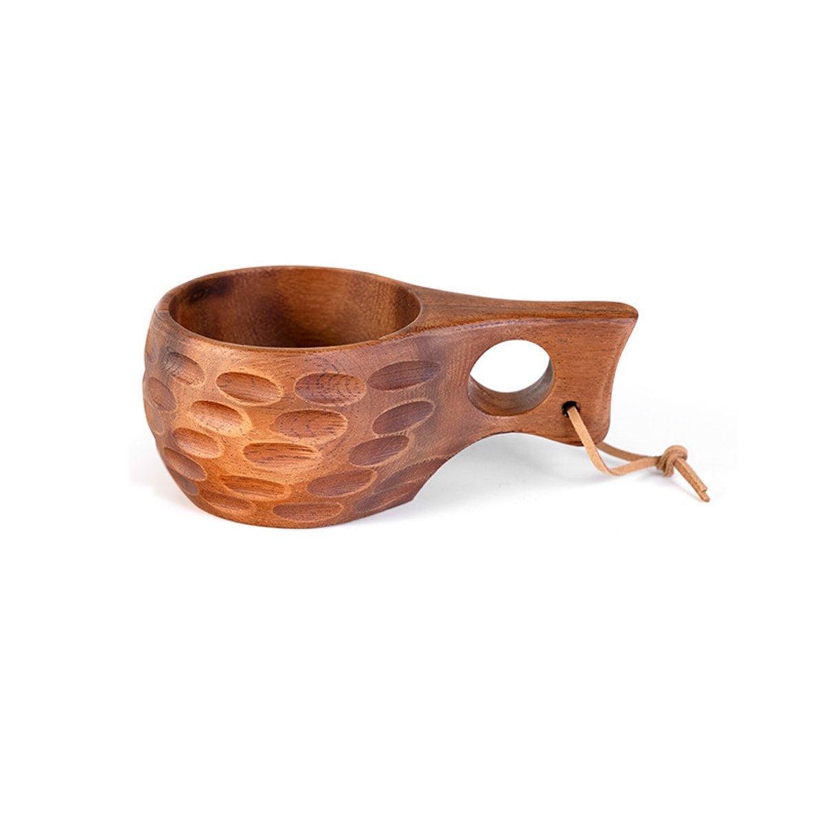 Walnut Wood Drinking Cup with Single Hole Handle