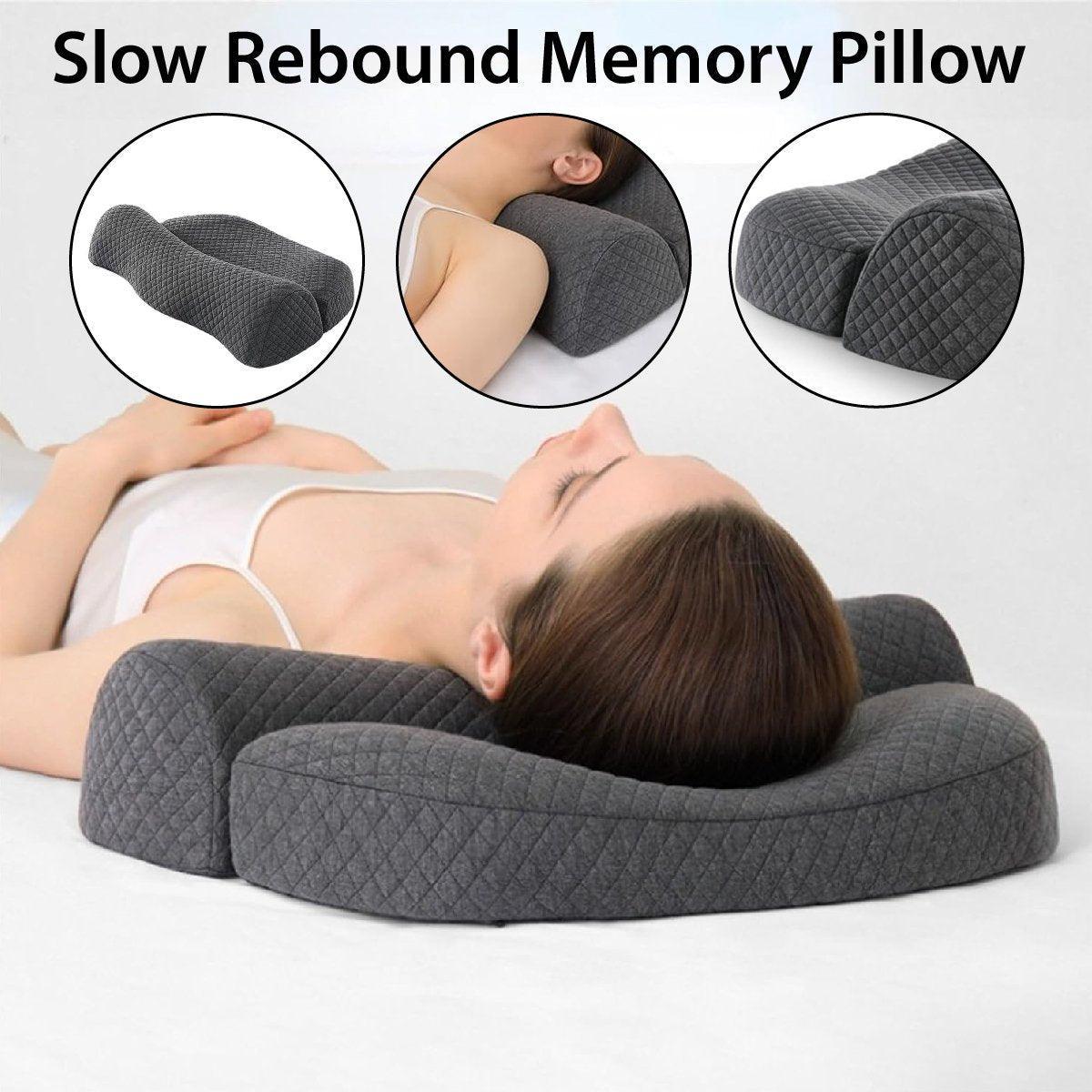 Grey Contoured Neck Pillow for Hotel Guest Beds – Product View 2
