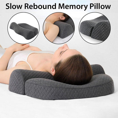 Grey Contoured Neck Pillow for Hotel Guest Beds – Product View 2