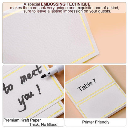 200 Pcs Gold Border Table Place Cards for Events – Product View 8