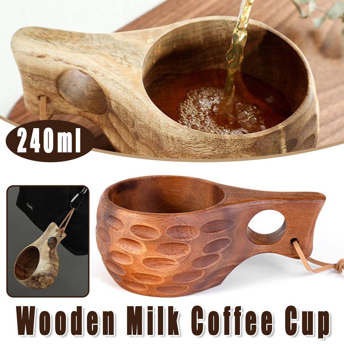 Walnut Wood Drinking Cup with Single Hole Handle – Product View 13
