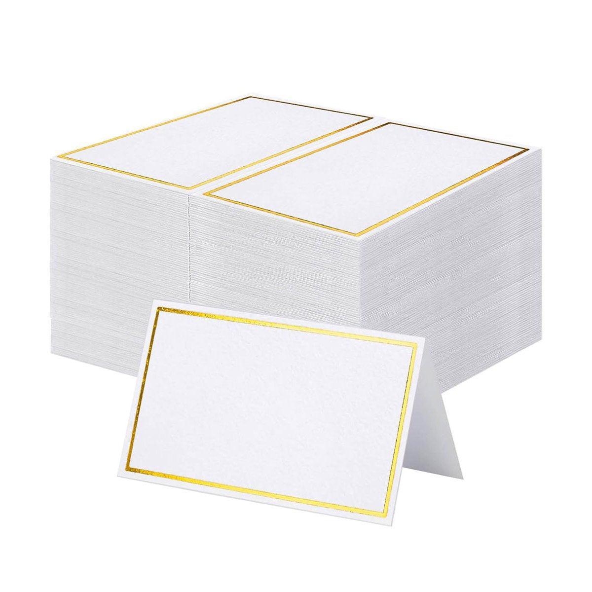 200 Pcs Gold Border Table Place Cards for Events