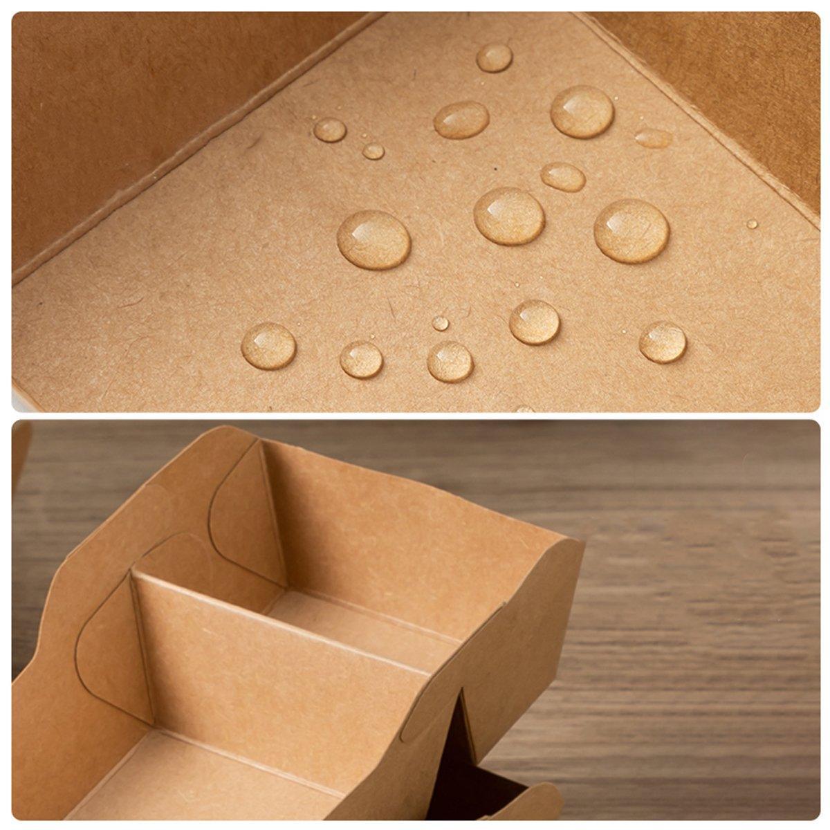 125PCS Dual-Compartment Kraft Food Boxes