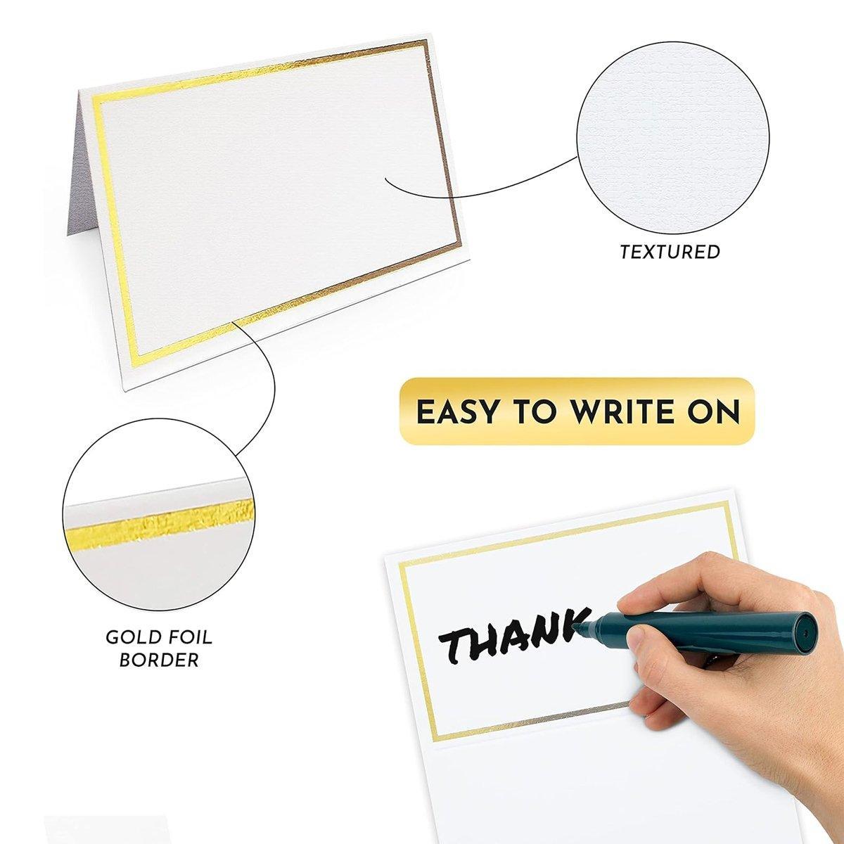 200 Pcs Gold Border Table Place Cards for Events – Product View 7