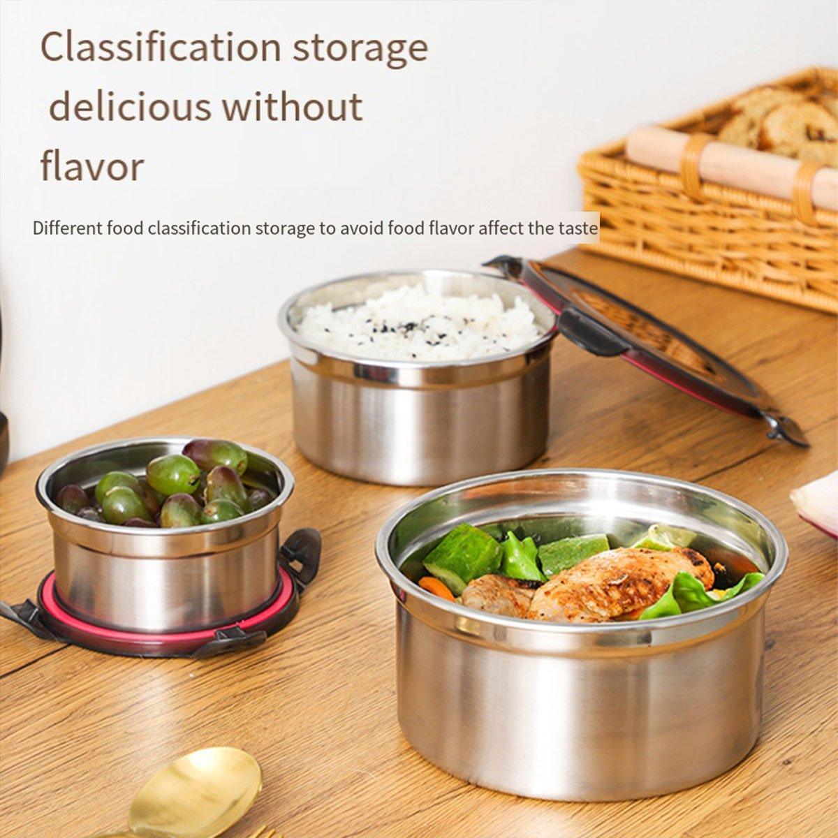 3 Pcs Stainless Steel Food Containers with Lids – Product View 7