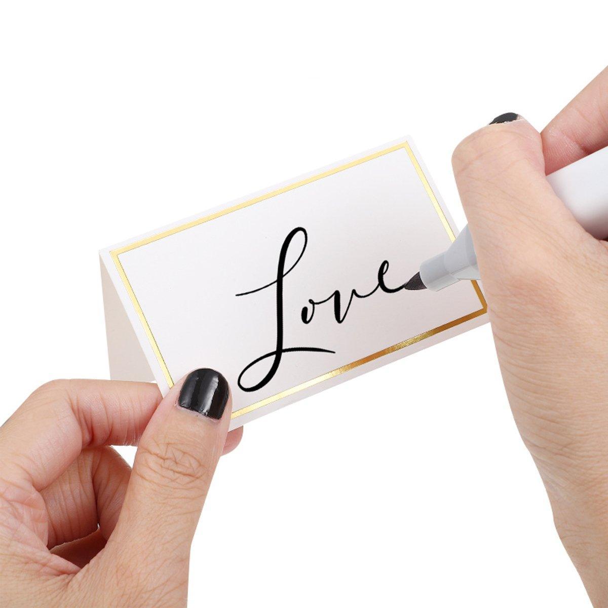 200 Pcs Gold Border Table Place Cards for Events – Product View 11