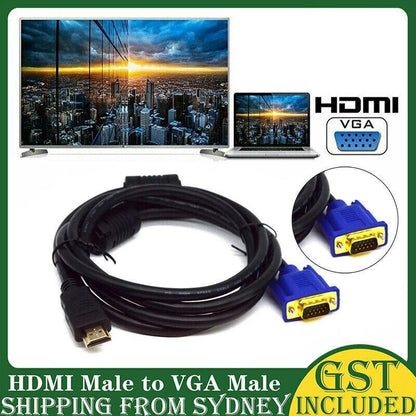 HDMI to VGA Adapter Cable with Audio Output – Product View 2