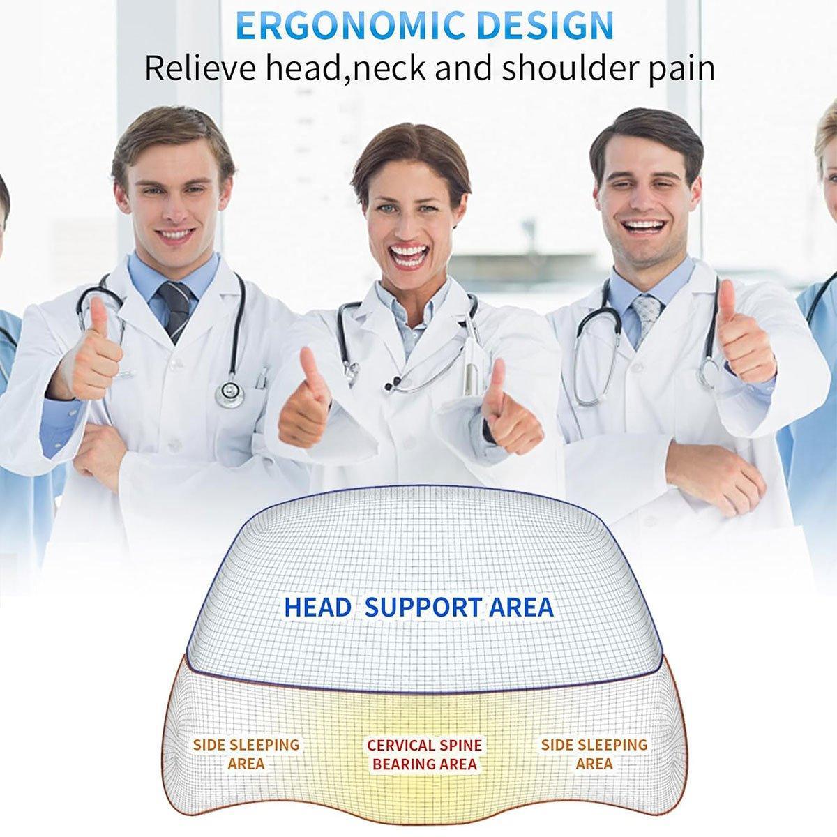 Grey Contoured Neck Pillow for Hotel Guest Beds – Product View 5