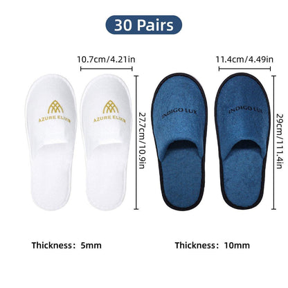 30 Pairs Disposable Hotel Guest Slippers
