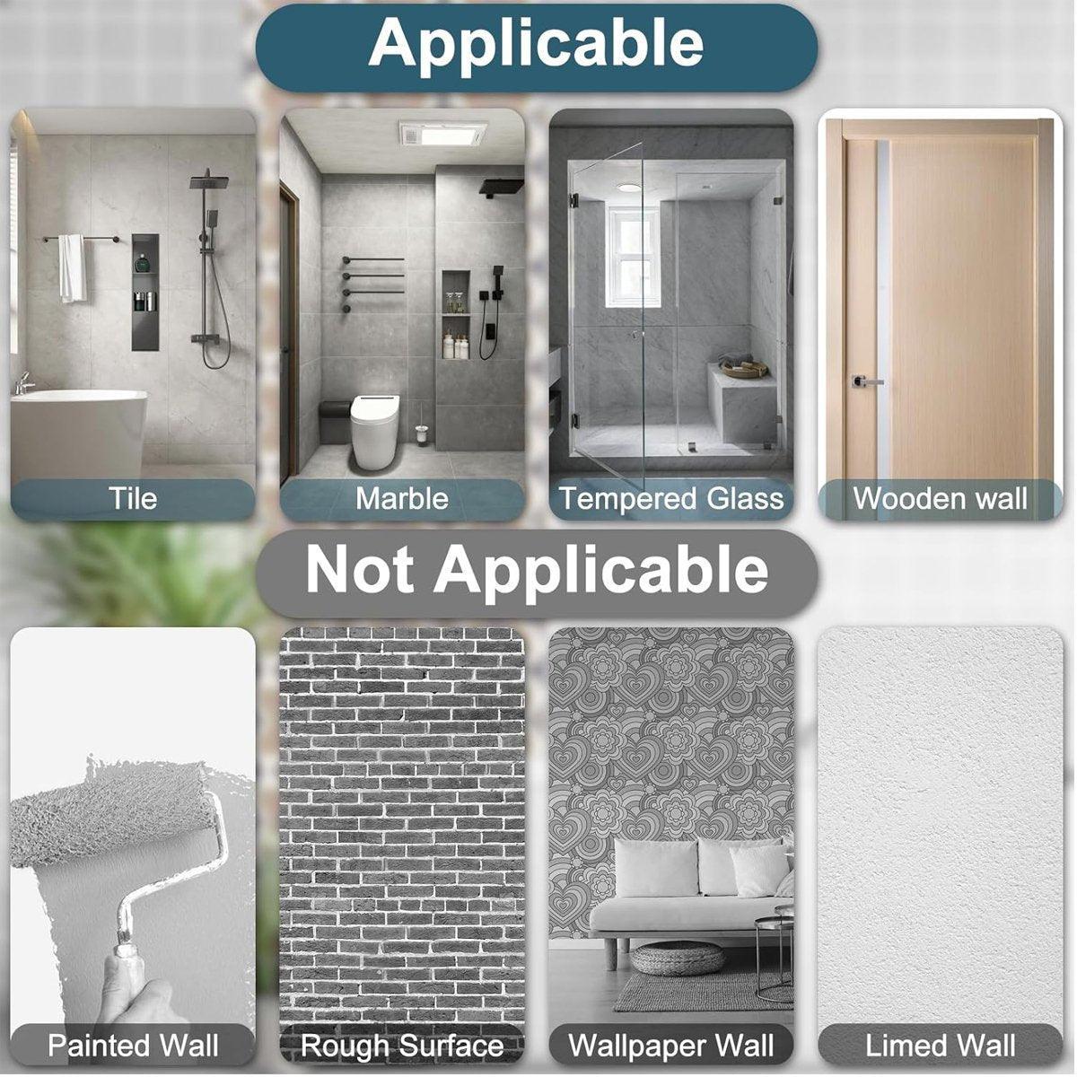 12 Pcs No-Drill Clear Hooks for Bathroom Shelves – Product View 6