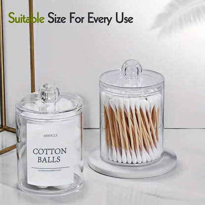 4 Pcs Clear Cotton Pad and Swab Storage Box Set – Product View 5
