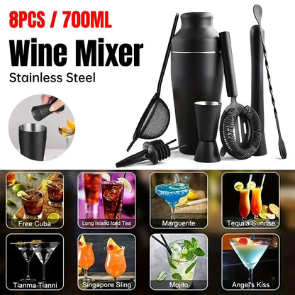 8 Pcs Cocktail Shaker Set with 700ml Shaker – Product View 13