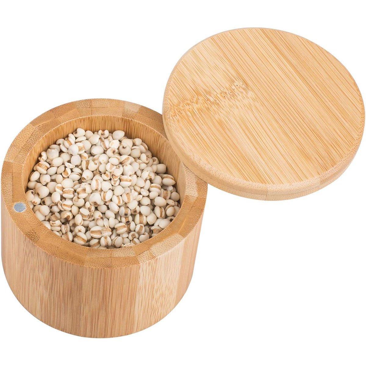 Bamboo Seasoning Pot with Swivel Lid and Spoon – Product View 14