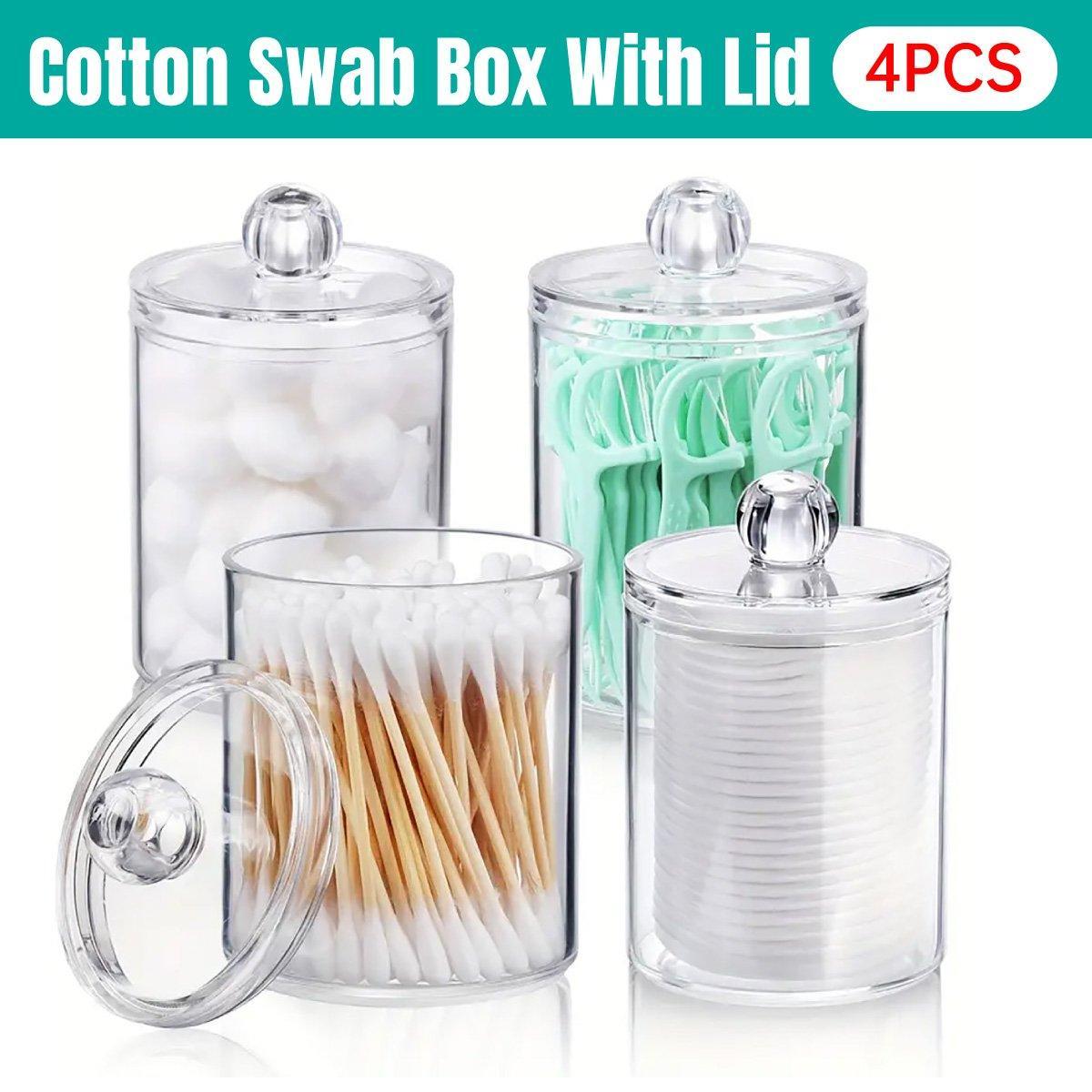4 Pcs Clear Cotton Pad and Swab Storage Box Set – Product View 2