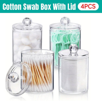 4 Pcs Clear Cotton Pad and Swab Storage Box Set – Product View 2