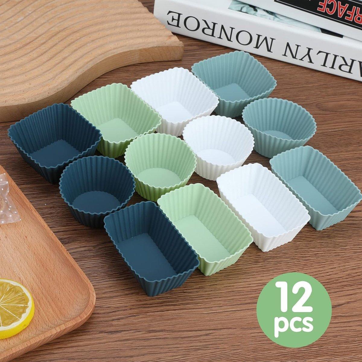 12 Pcs Reusable Silicone Muffin Cups for Baking – Product View 7