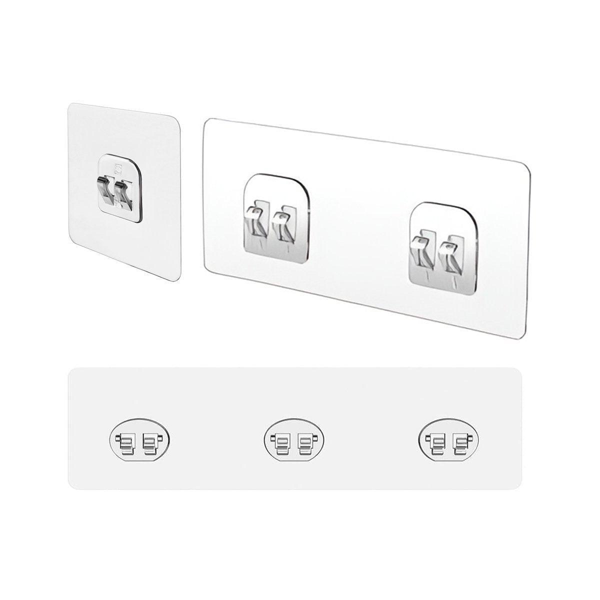 12 Pcs No-Drill Clear Hooks for Bathroom Shelves