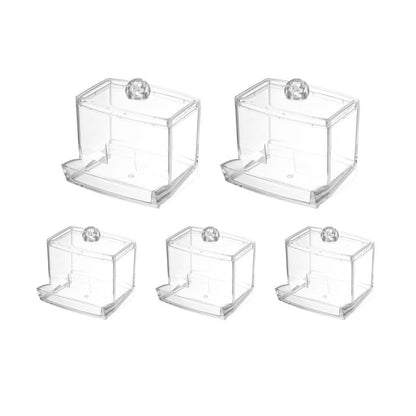 5 Pcs Acrylic Cotton Swab Storage Containers