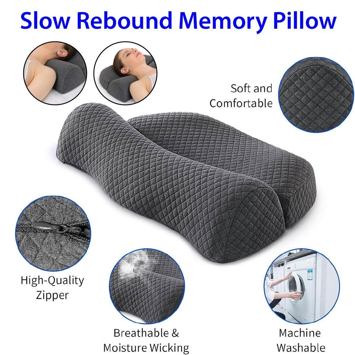 Grey Contoured Neck Pillow for Hotel Guest Beds – Product View 7