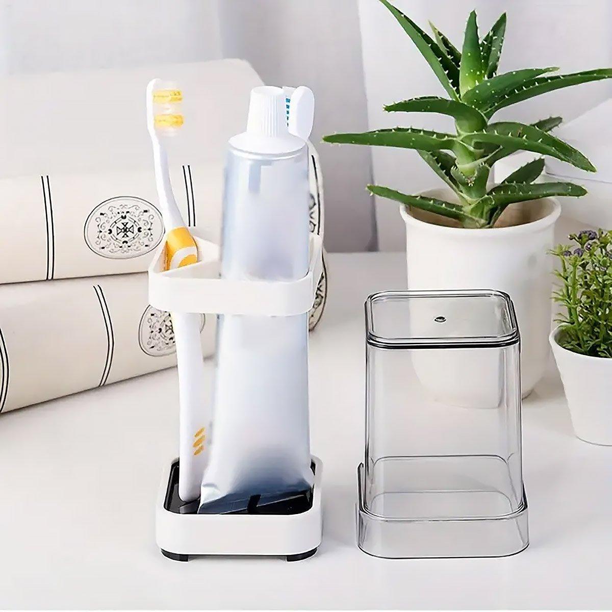 Toothbrush Holder Set with Dustproof Cover – Product View 6