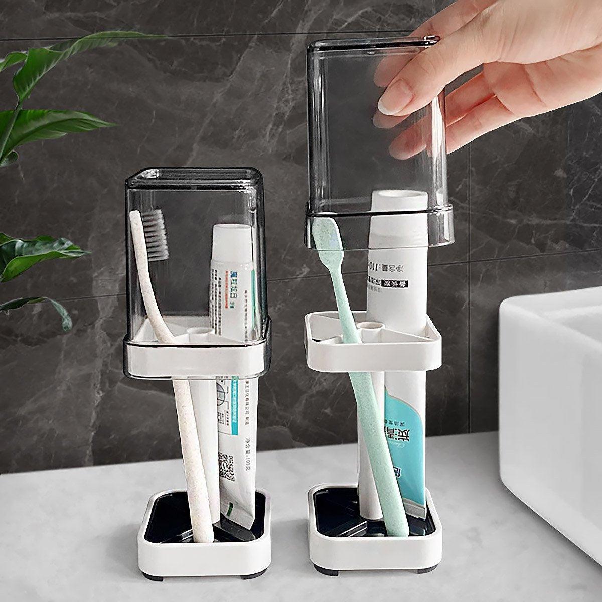 Toothbrush Holder Set with Dustproof Cover – Product View 4