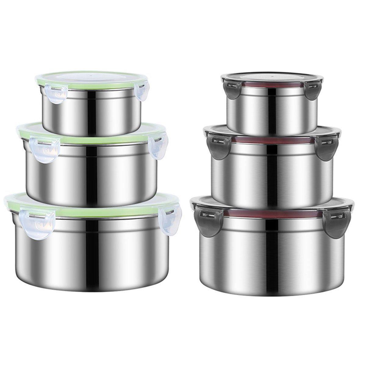3 Pcs Stainless Steel Food Containers with Lids