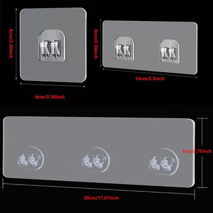 12 Pcs No-Drill Clear Hooks for Bathroom Shelves – Product View 3