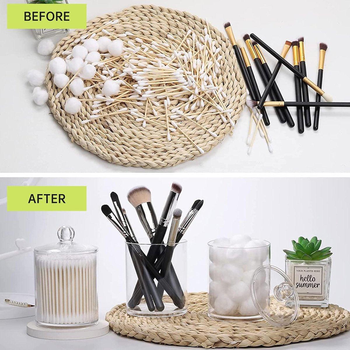 4 Pcs Clear Cotton Pad and Swab Storage Box Set – Product View 6