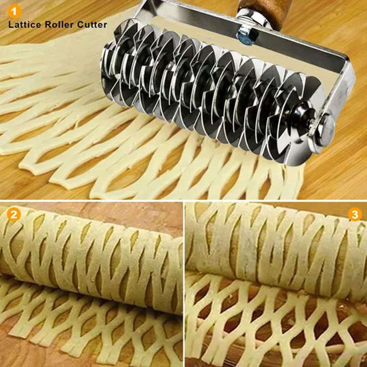 Stainless Steel Lattice Cutter with Wood Handle – Product View 11