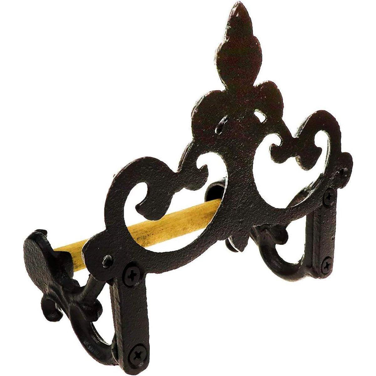 Iron Paper Roll Holder with Decorative Towel Bar – Product View 8