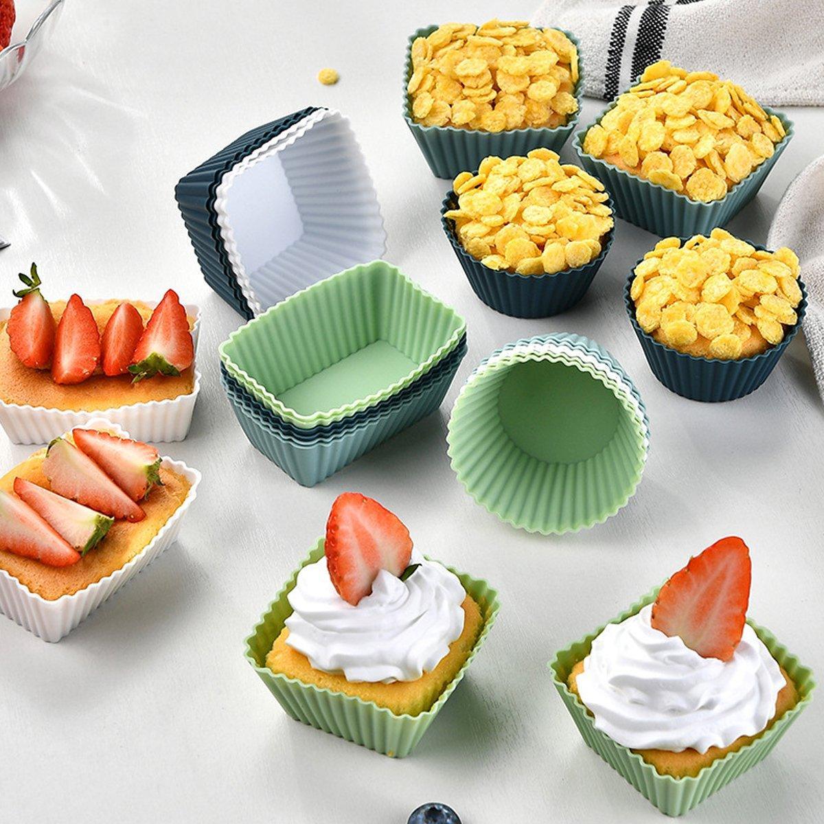 12 Pcs Reusable Silicone Muffin Cups for Baking – Product View 8