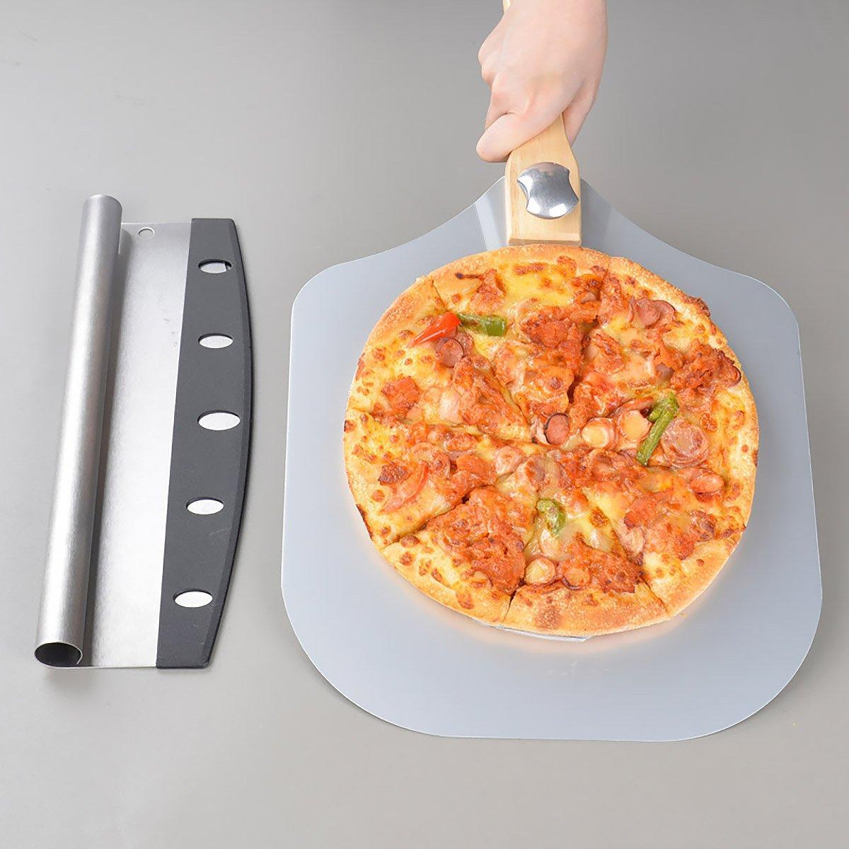 4 Pcs Pizza Tool Set with 12-Inch Aluminium Peel – Product View 13