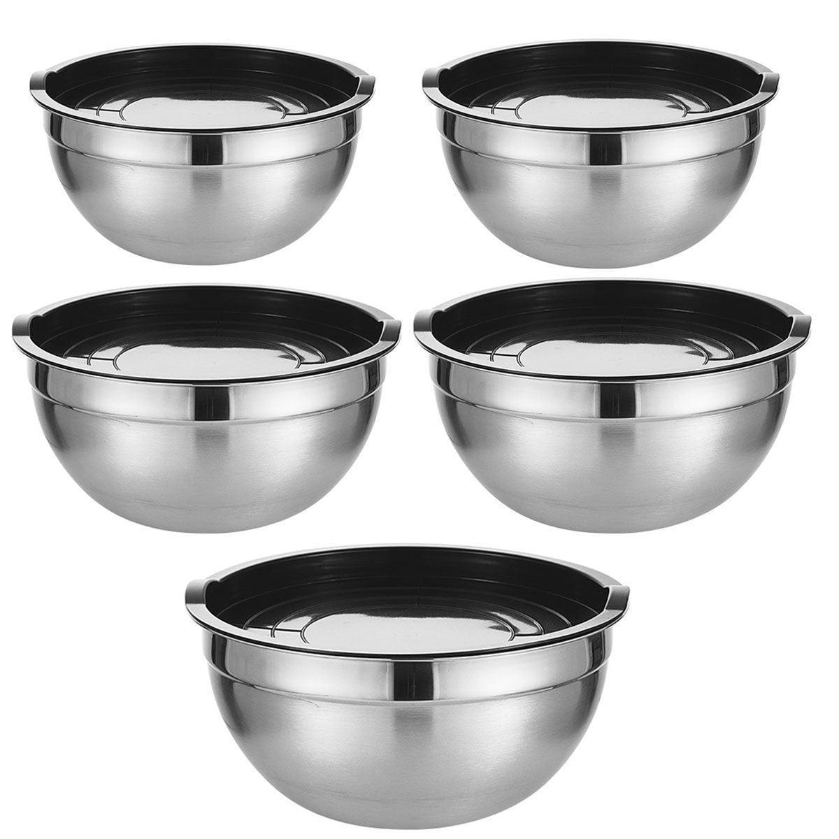 5 Pcs Stainless Steel Mixing Bowl Set for Kitchens