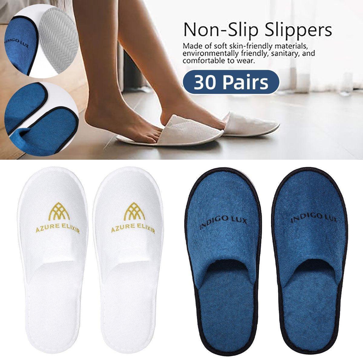 30 Pairs Disposable Hotel Guest Slippers