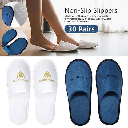 30 Pairs Disposable Hotel Guest Slippers