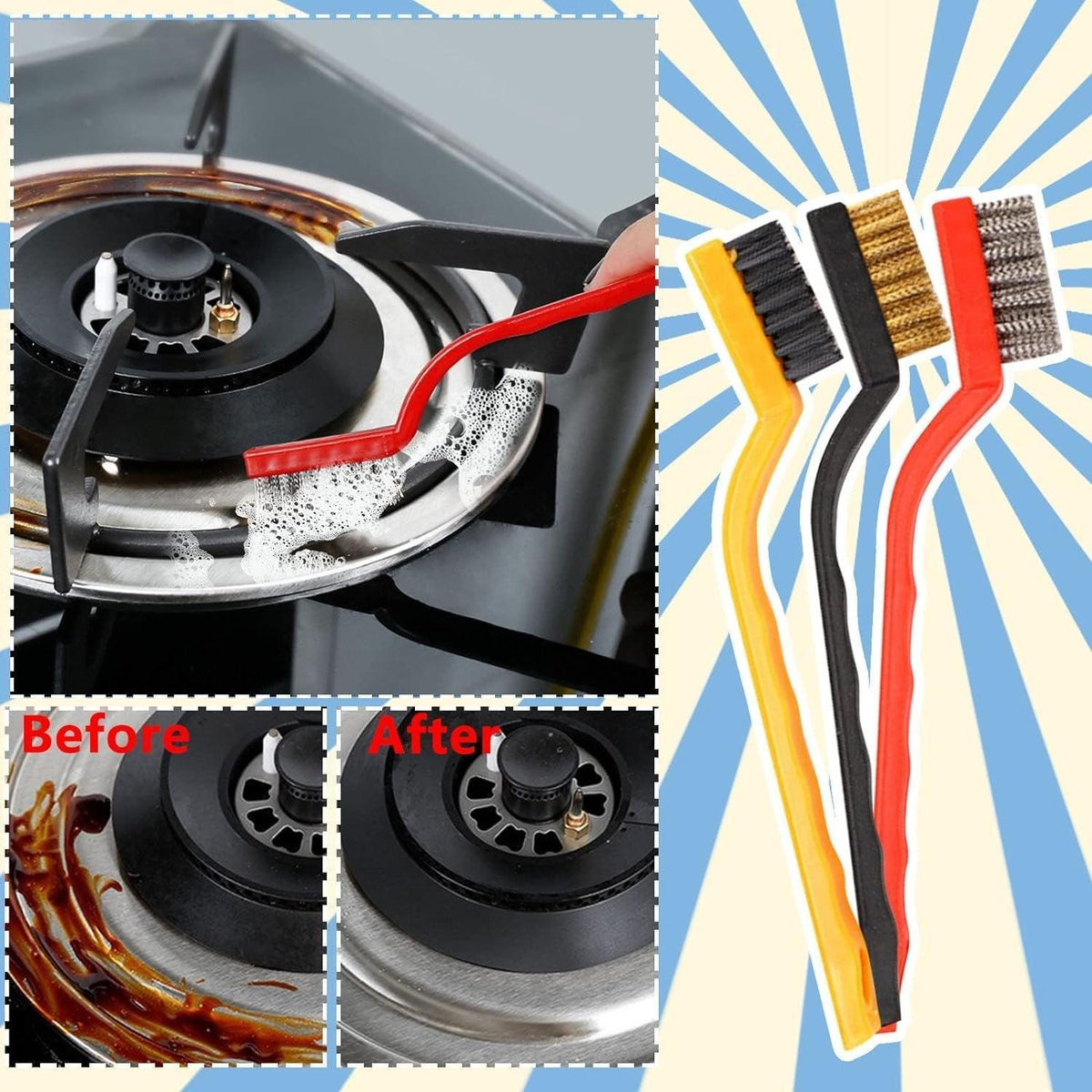 6 Pcs Gas Stove Cleaning Brush Set for Kitchens – Product View 12
