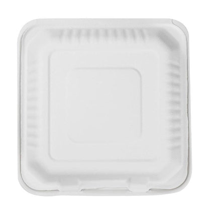 Sugarcane Clamshell Food Boxes in Bulk Packs – Product View 6