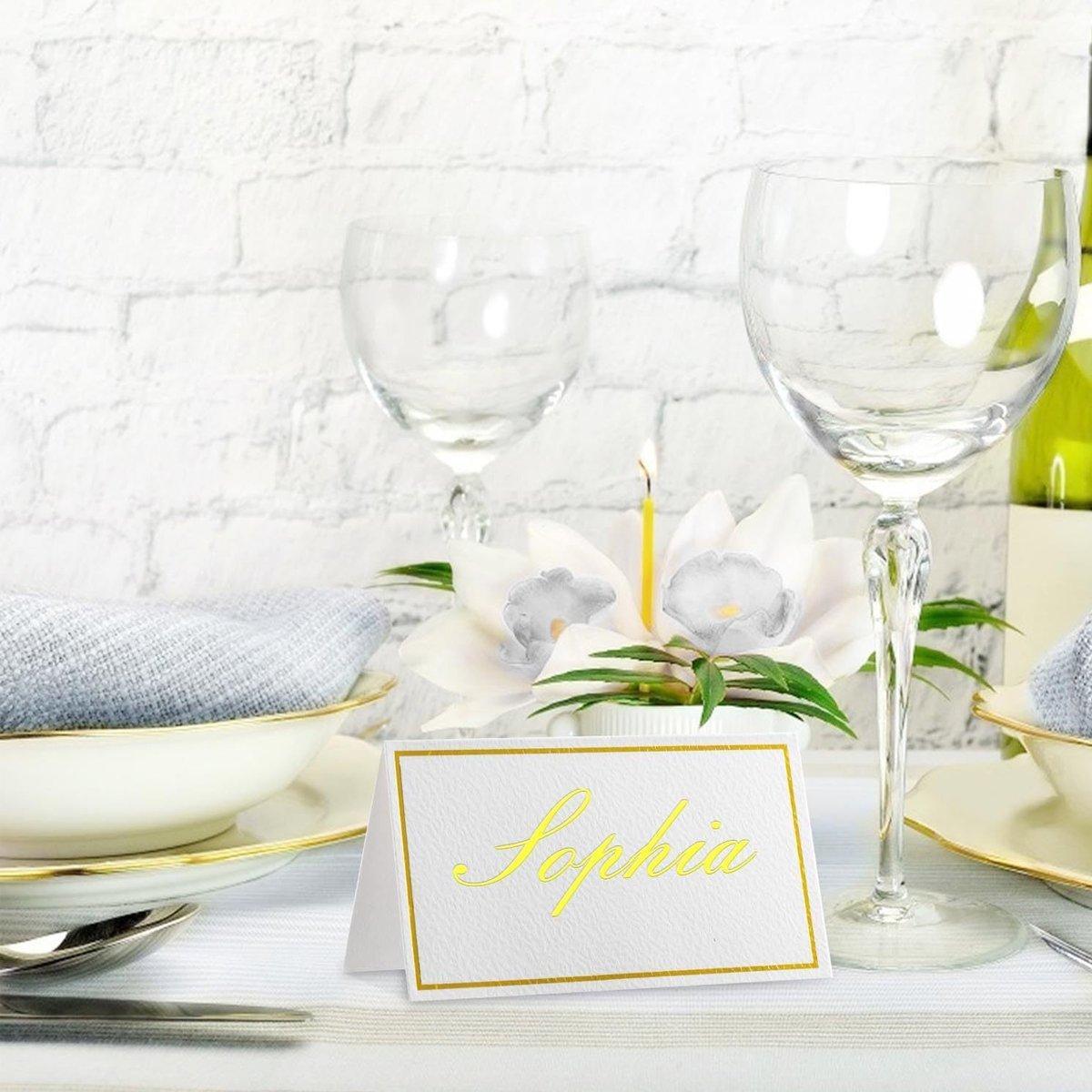200 Pcs Gold Border Table Place Cards for Events – Product View 10