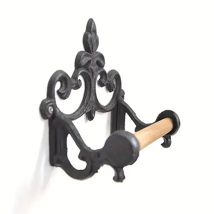 Iron Paper Roll Holder with Decorative Towel Bar – Product View 11