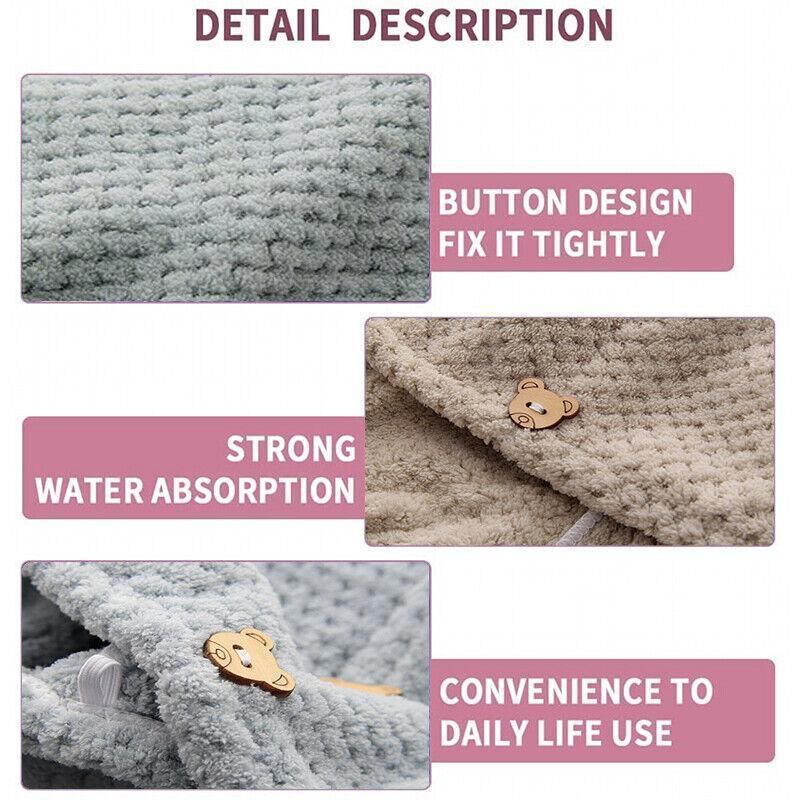 Absorbent Coral Fleece Hair Drying Cap in 6 – Product View 3