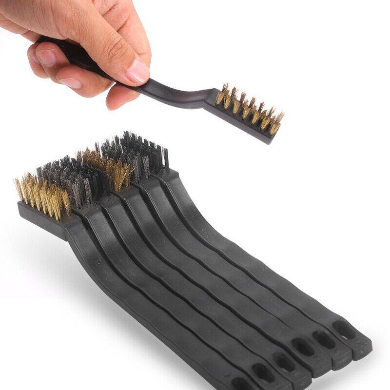 6 PCS Small Wire Durable Brush Set Steel Cleaning Brushes Brass Metal Tools AU