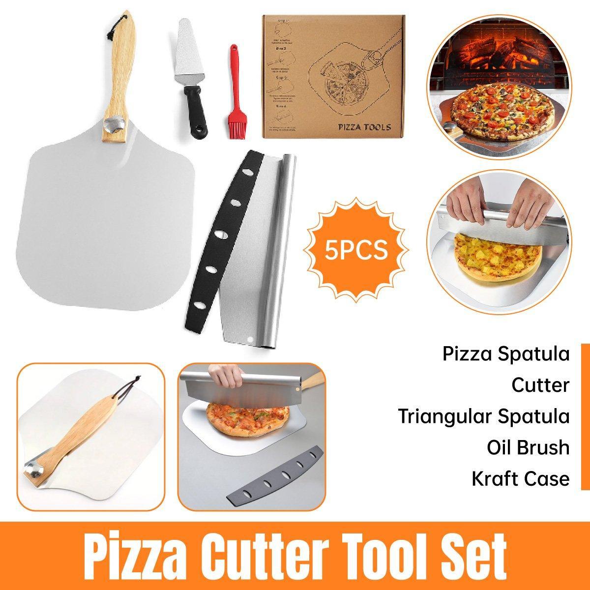 4 Pcs Pizza Tool Set with 12-Inch Aluminium Peel – Product View 2
