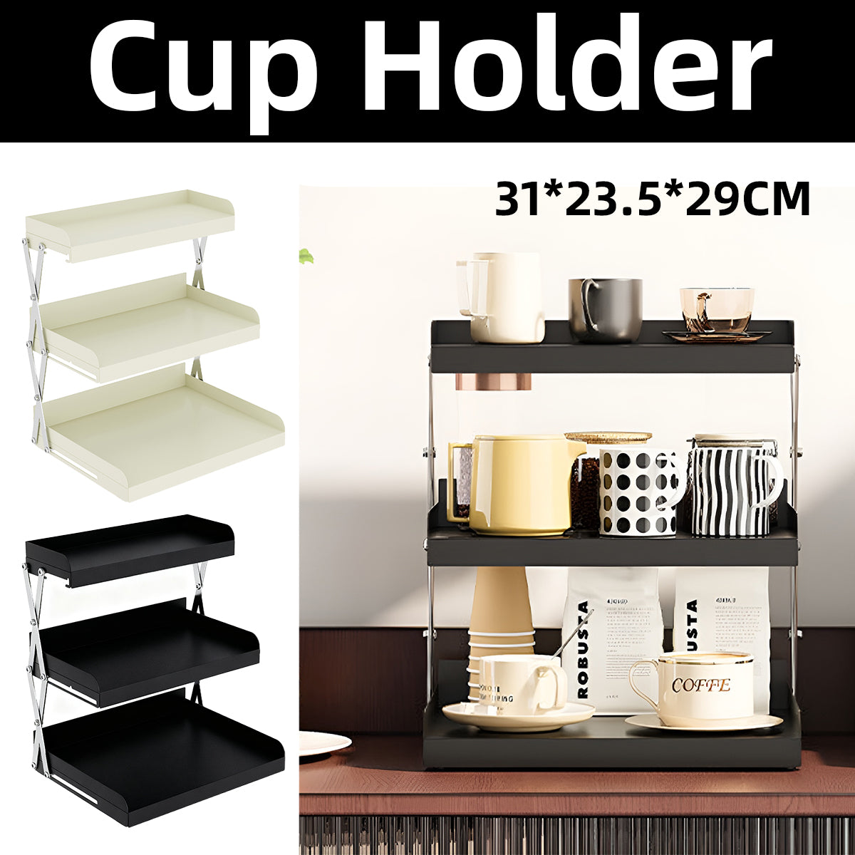 3 Tier Collapsible Cup Rack for Beverage Service – Product View 16